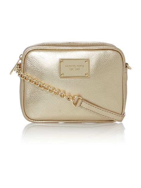 michael kors gold crossbody bag|michael kors gold metallic handbag.